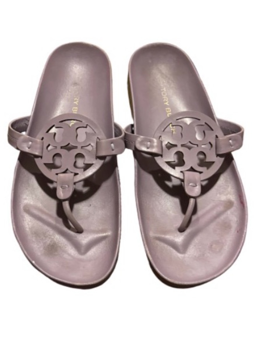 Tory Burch Lilac Miller Logo Thong Sandals